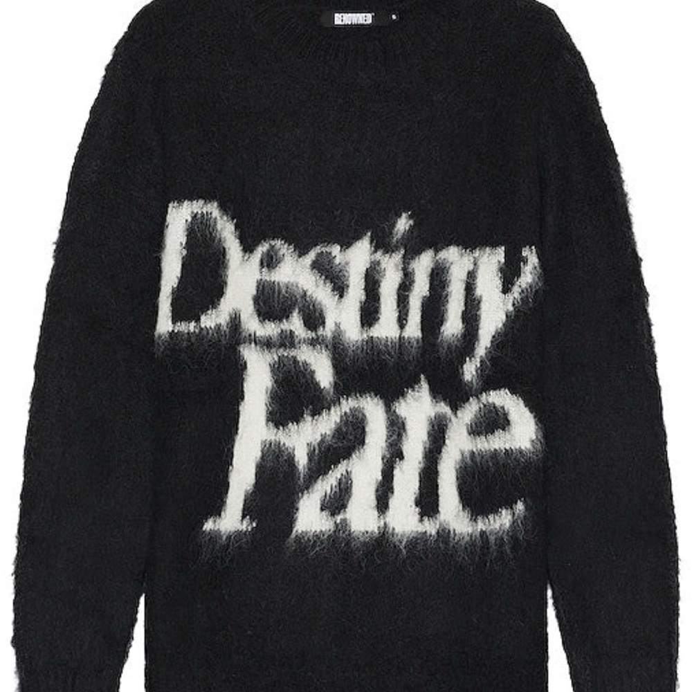 RENOWNED Destiny & Fate Mohair Black Crewneck Sweater